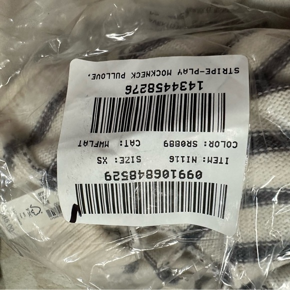 Madewell stripe play mockneck pullover sweater antique cream - Picture 4 of 4